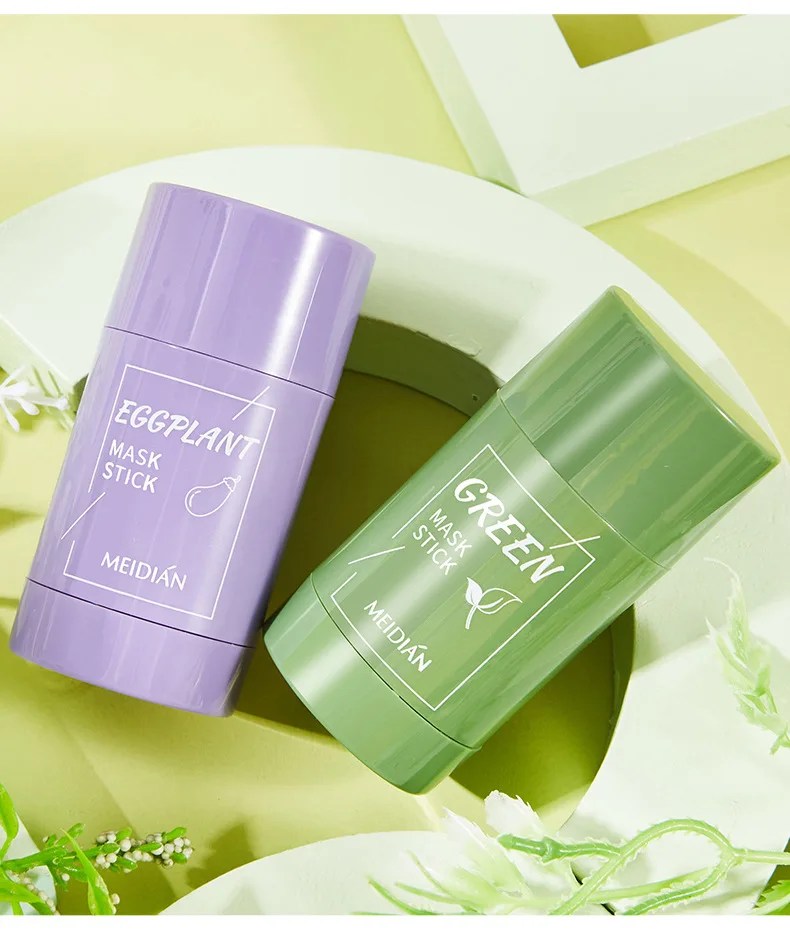 40g Cleansing Green Tea Bar Mask | Cleansing Mud Bar Mask Oil Control | Anti Acne Eggplant Skin Care Whitening Shrinkage Pore