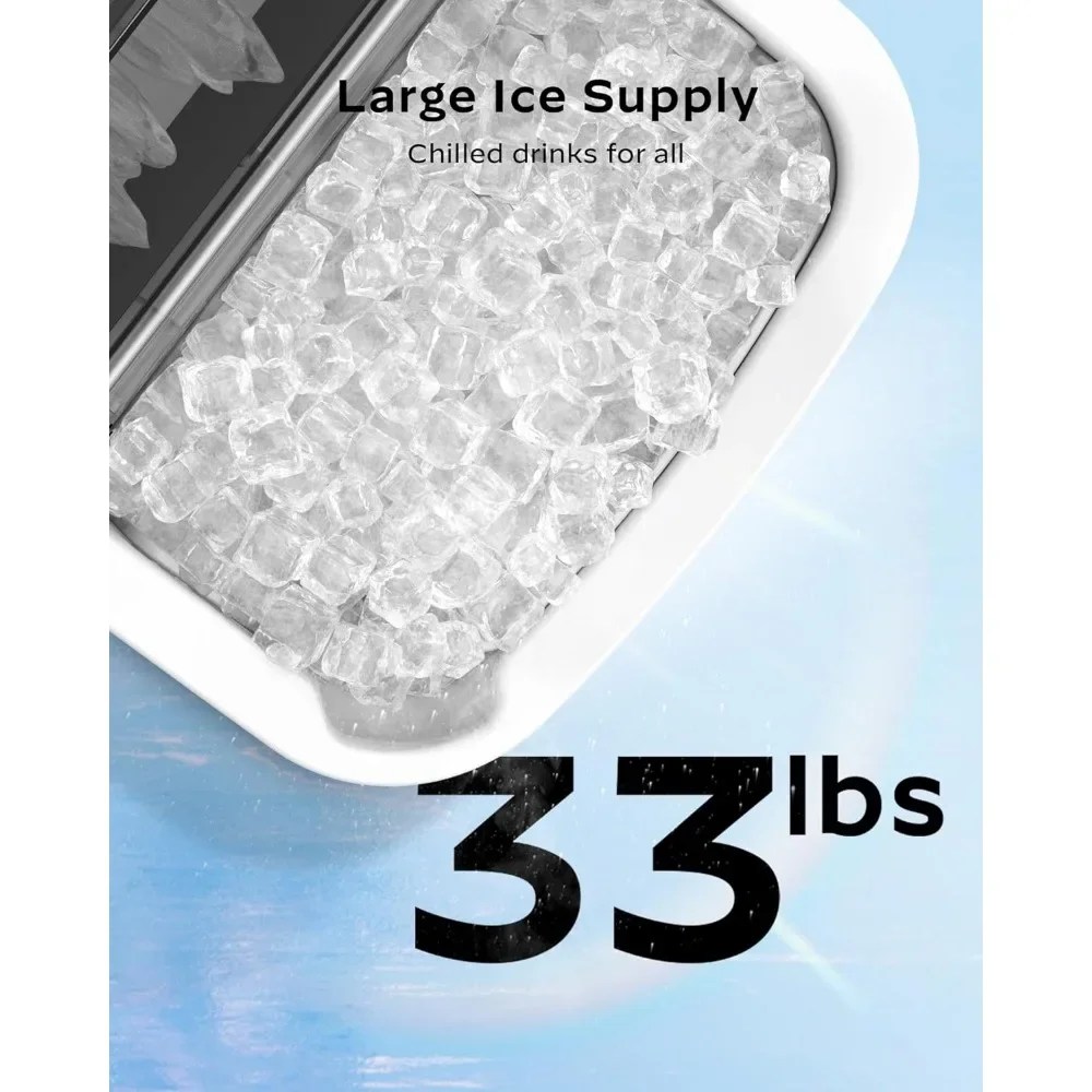Nugget Countertop Ice Maker | Silonn Chewable Pellet Ice Machine with Self-Cleaning Function - 33lbs/24H