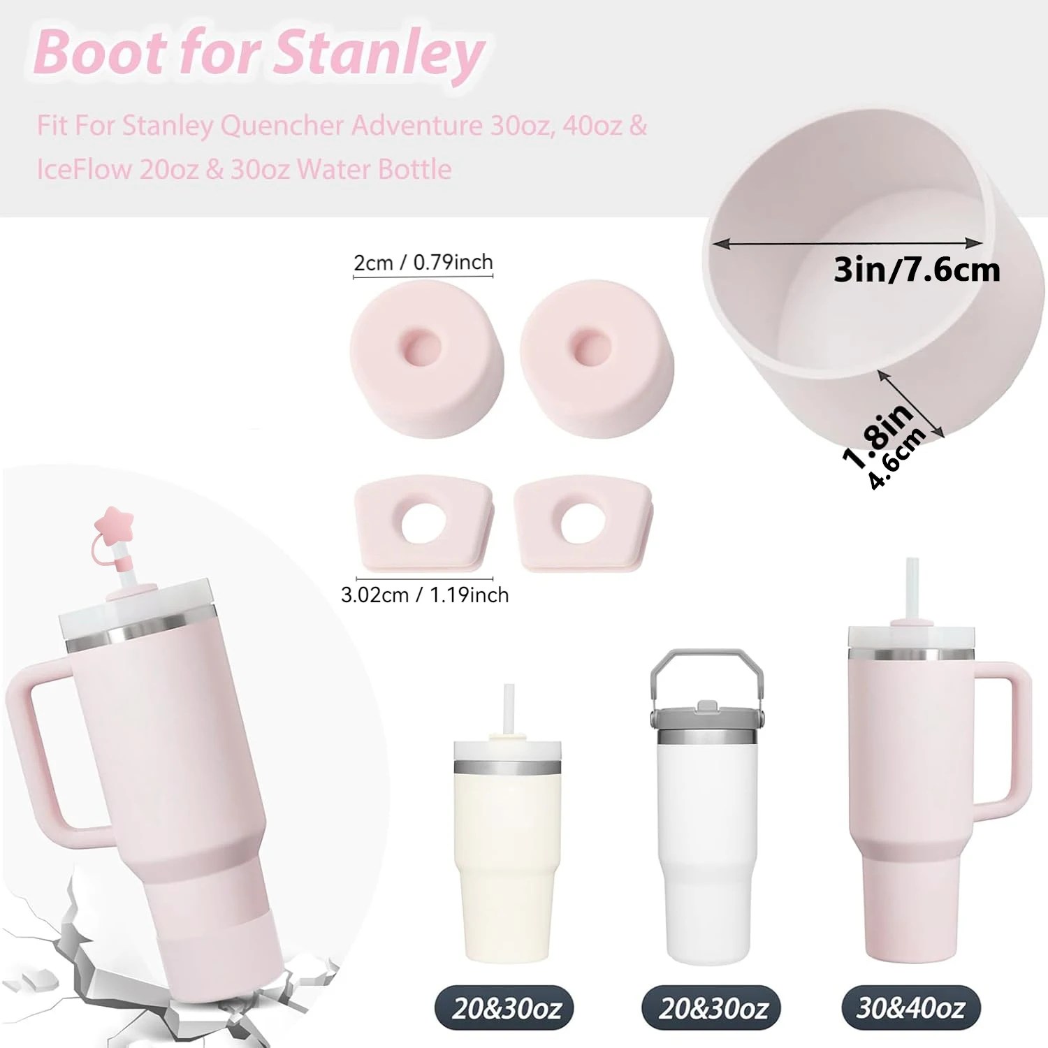 Stanley Cup Tumbler Accessory Kit – 9-Piece Set with Stoppers, Straw Caps, & Boot