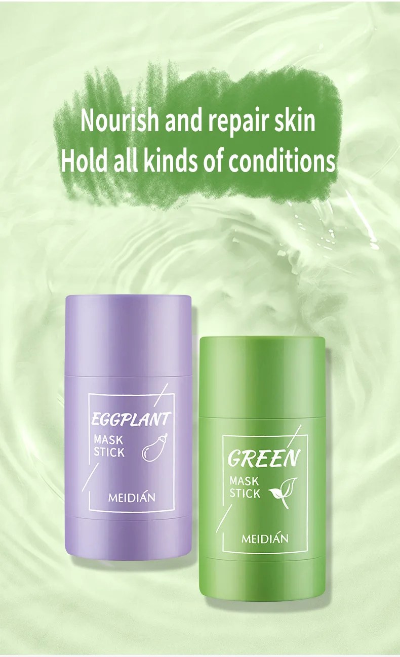 40g Cleansing Green Tea Bar Mask | Cleansing Mud Bar Mask Oil Control | Anti Acne Eggplant Skin Care Whitening Shrinkage Pore