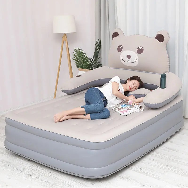 Elevated Air Mattress with Built-In Electric Pump & Pillow – Perfect for Home, Guests & Camping