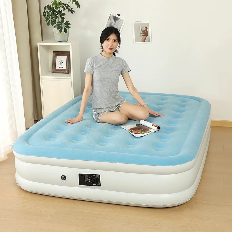 Elevated Air Mattress with Built-In Electric Pump & Pillow – Perfect for Home, Guests & Camping