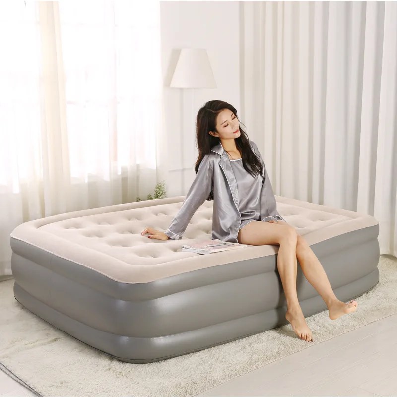 Elevated Air Mattress with Built-In Electric Pump & Pillow – Perfect for Home, Guests & Camping