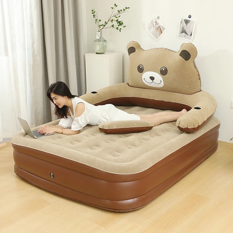 S534b4c5a42c94c9184c75d640368e413c.webp Elevated Air Mattress with Built-In Electric Pump & Pillow – Perfect for Home, Guests & Camping