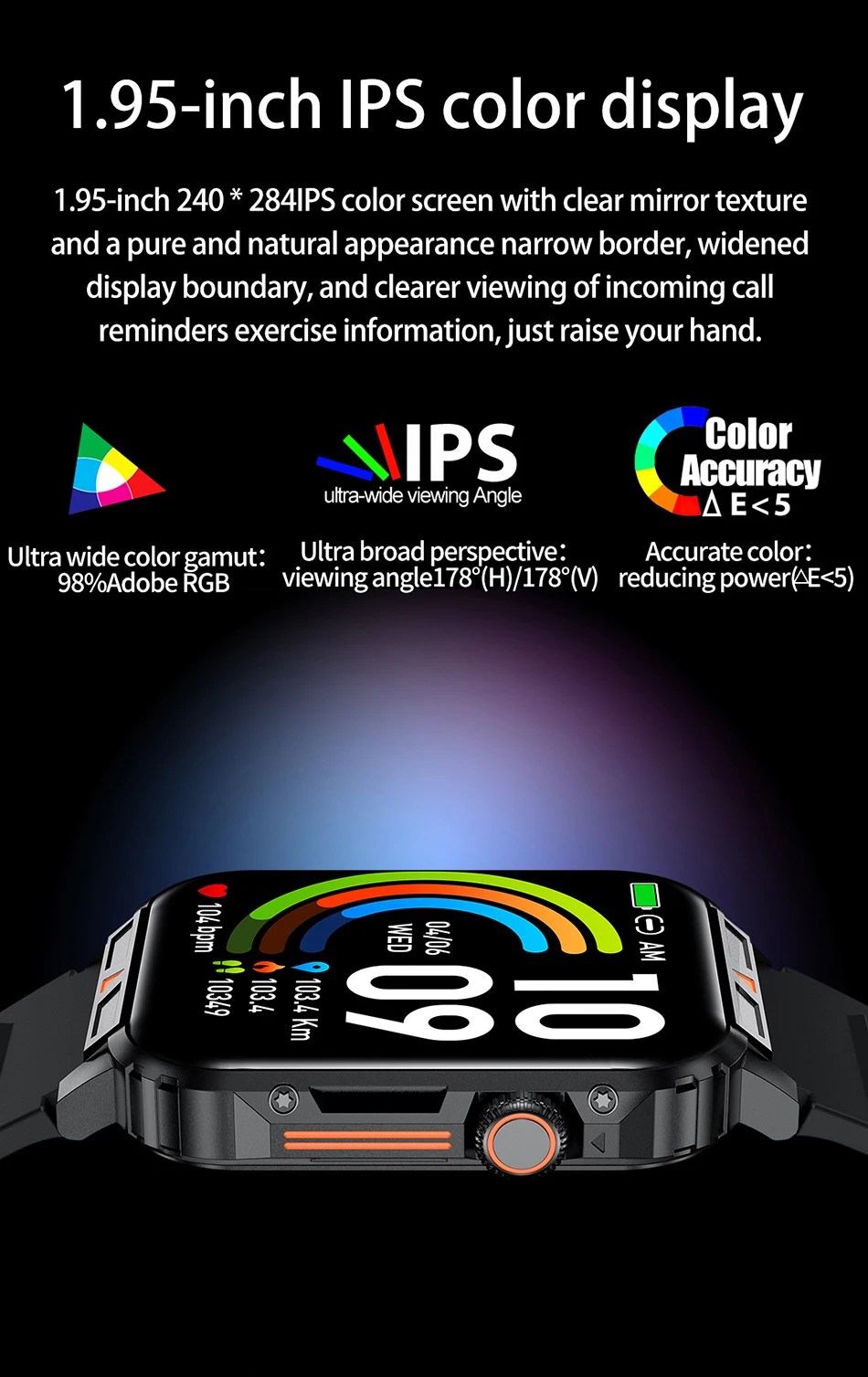 LIGE 1.95” Smartwatch | IP68 Waterproof Health & Fitness Monitor for Men and Women