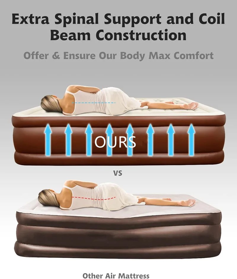 Elevated Air Mattress with Built-In Electric Pump & Pillow – Perfect for Home, Guests & Camping