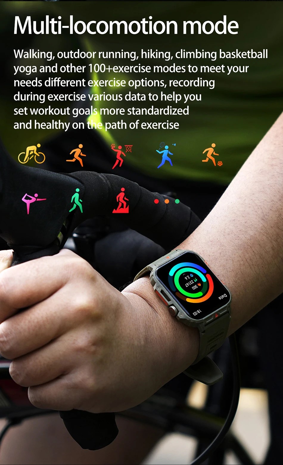 LIGE 1.95” Smartwatch | IP68 Waterproof Health & Fitness Monitor for Men and Women