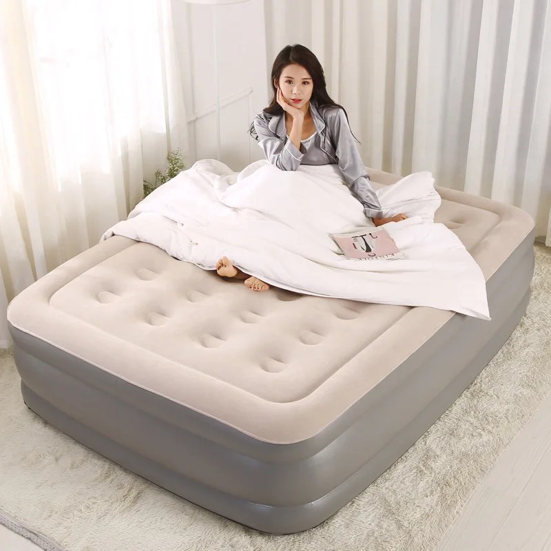 Elevated Air Mattress with Built-In Electric Pump & Pillow – Perfect for Home, Guests & Camping