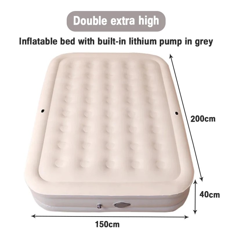 Elevated Air Mattress with Built-In Electric Pump & Pillow – Perfect for Home, Guests & Camping