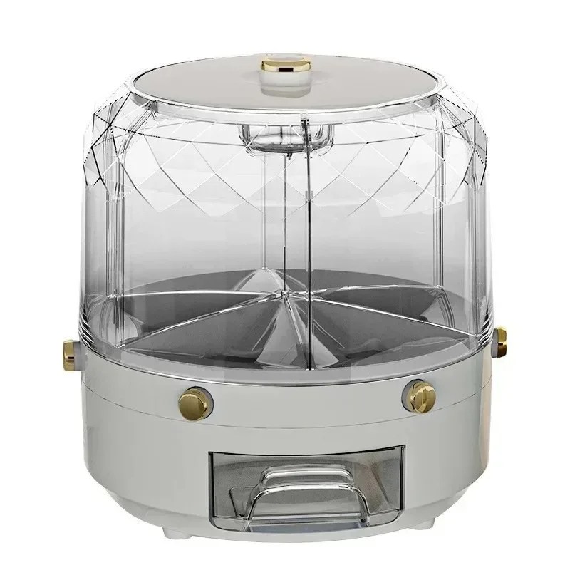 360 Degree Rotating Rice Dispenser Food Container Storage Box