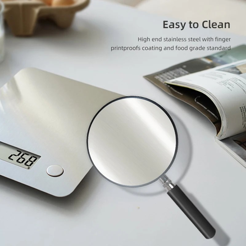 Stainless Steel Digital Kitchen Scale ‚Äì 5kg Capacity with Smart Nutrition Tracking for Baking & Cooking