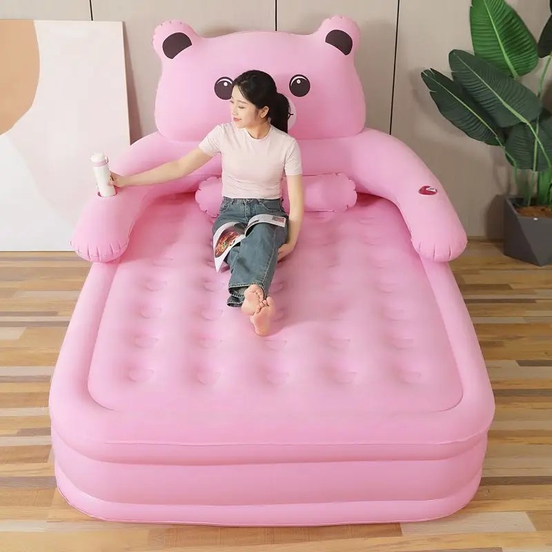 Elevated Air Mattress with Built-In Electric Pump & Pillow – Perfect for Home, Guests & Camping