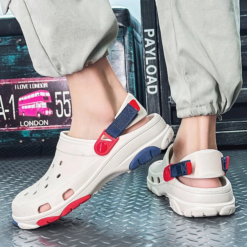 Classic Summer Men’s Sandals | White Comfortable Women’s Clogs | Beach Shoes | Sandals Slip-on Outdoor Sneakers