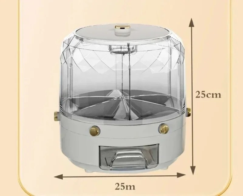360 Degree Rotating Rice Dispenser Food Container Storage Box