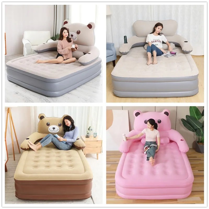 Elevated Air Mattress with Built-In Electric Pump & Pillow – Perfect for Home, Guests & Camping