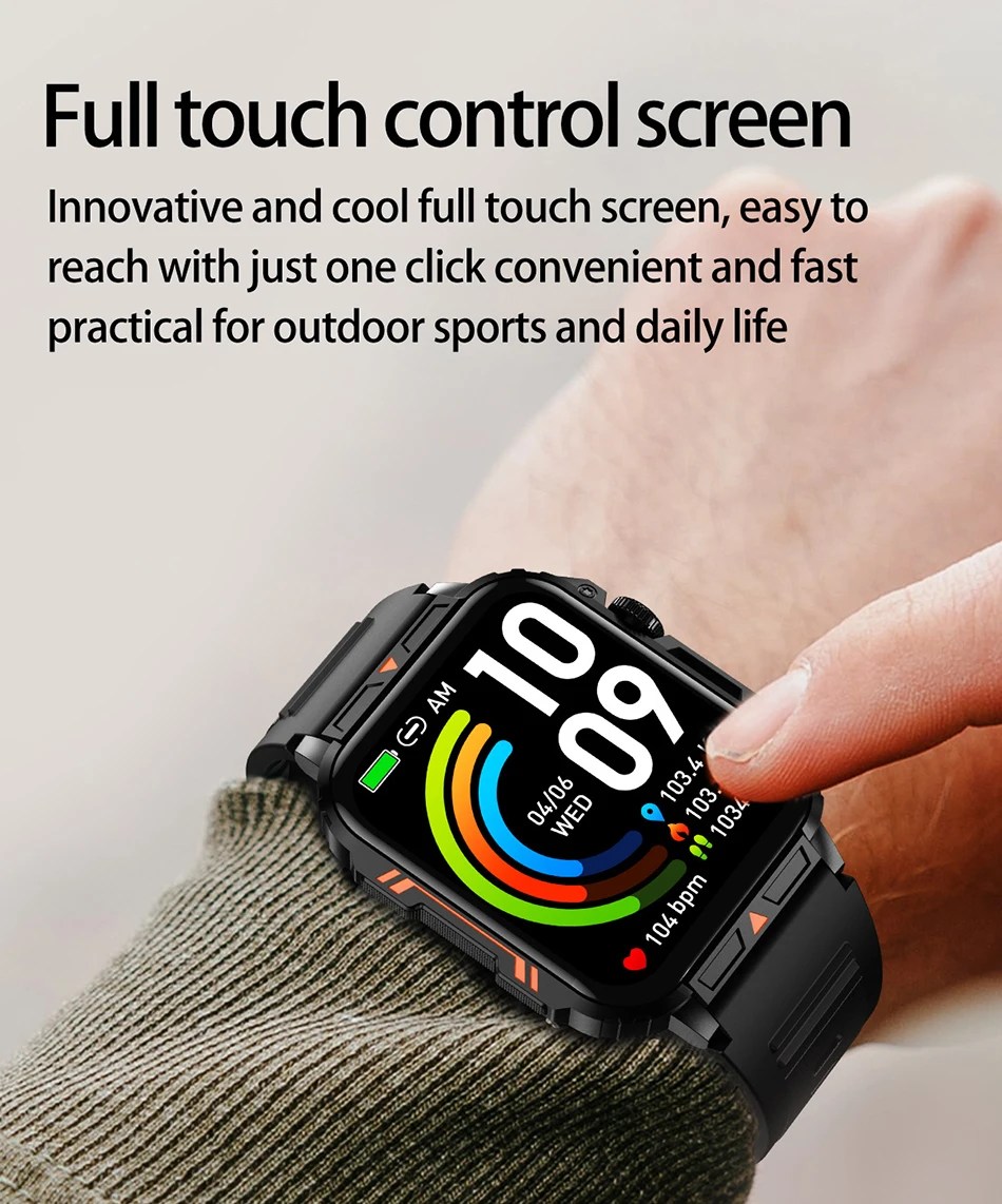 LIGE 1.95” Smartwatch | IP68 Waterproof Health & Fitness Monitor for Men and Women