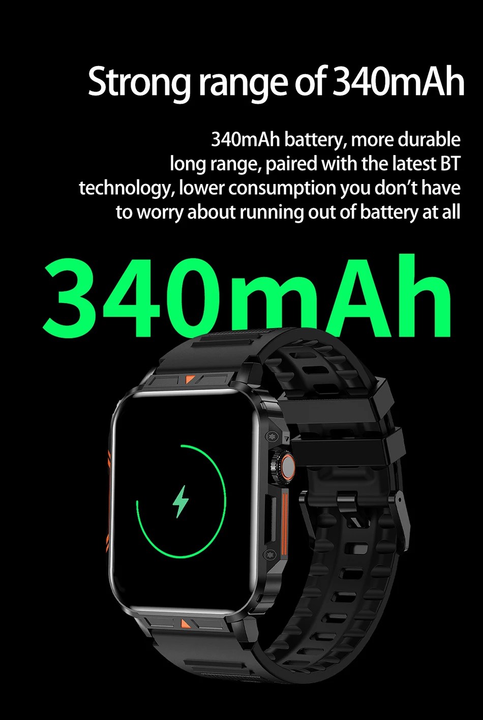 LIGE 1.95” Smartwatch | IP68 Waterproof Health & Fitness Monitor for Men and Women