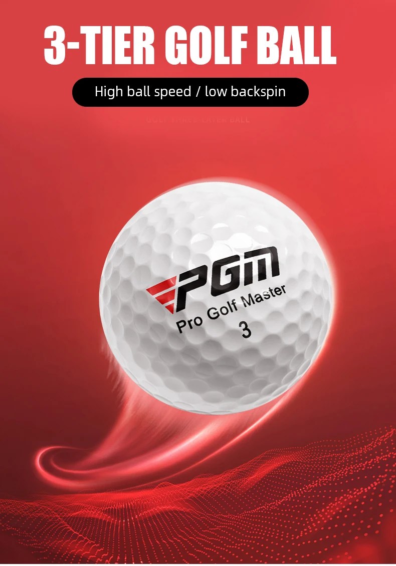 PGM Golf Ball Q002 – 3-Layer High Elasticity Rubber Ball with Superior Backspin