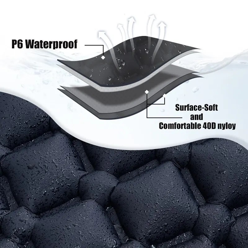 Ultralight Camping Inflatable Mattress with Pillow – Built-In Pump for Hiking & Outdoor Sleeping
