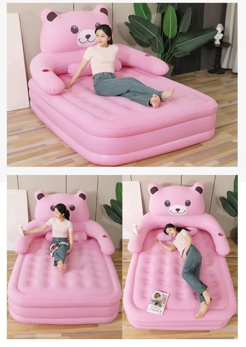 Elevated Air Mattress with Built-In Electric Pump & Pillow – Perfect for Home, Guests & Camping