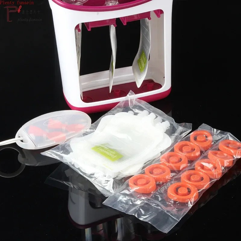 Baby Food Squeeze Station Set | Easy Fruit Puree Maker & Storage Organizer for Kids