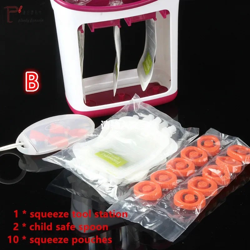 Baby Food Squeeze Station Set | Easy Fruit Puree Maker & Storage Organizer for Kids
