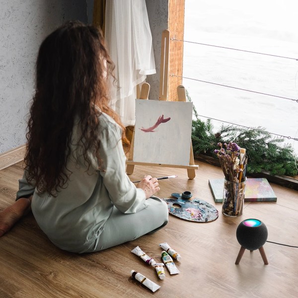 S9fce2257885d40b295bb536d5009ffe57.webp GGMM Real Wood Stand for HomePod Mini | Stylish Tripod with Metal Frame