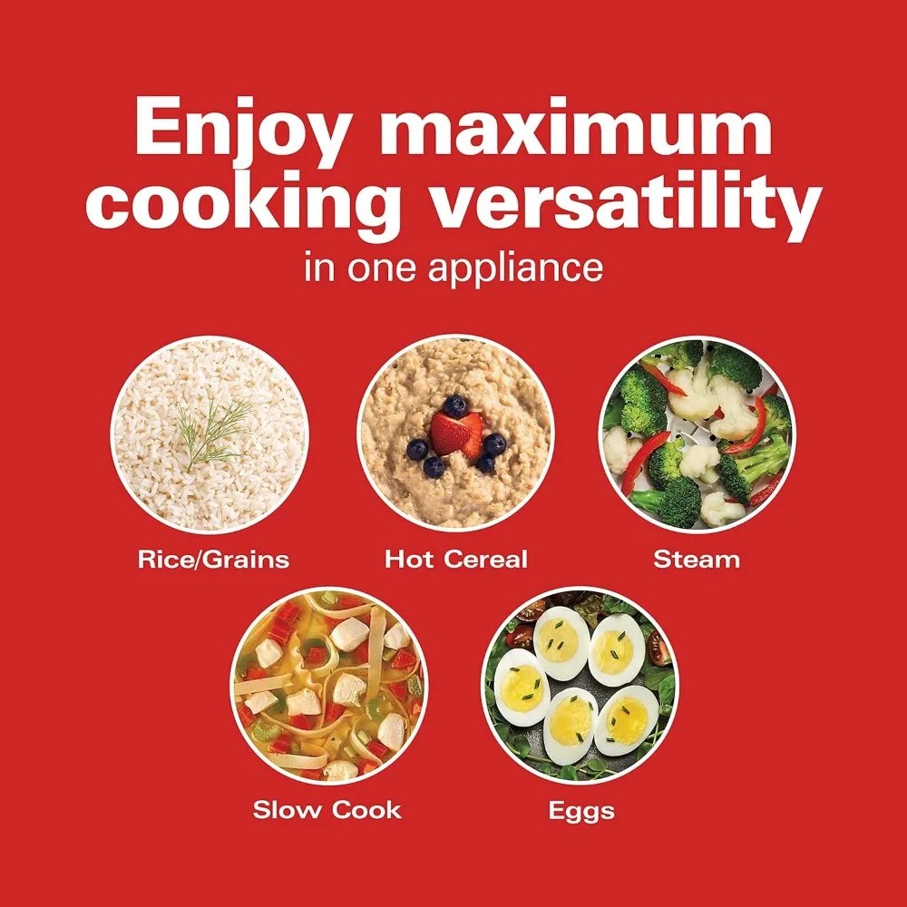 Digital Programmable Rice Cooker & Food Steamer ‚Äì 6-Cup Capacity with Slow Cook & Egg Functions