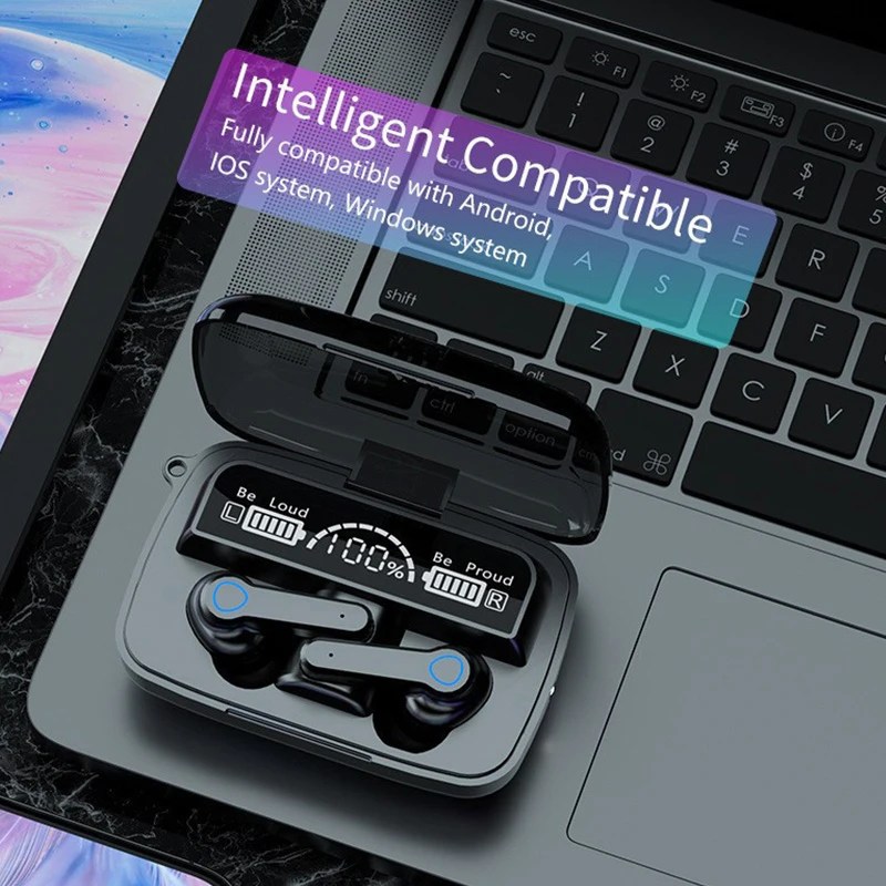 M19 TWS Wireless Bluetooth Earbuds ‚Äì Noise-Cancelling Gaming Headset with Mic & Power Bank Case