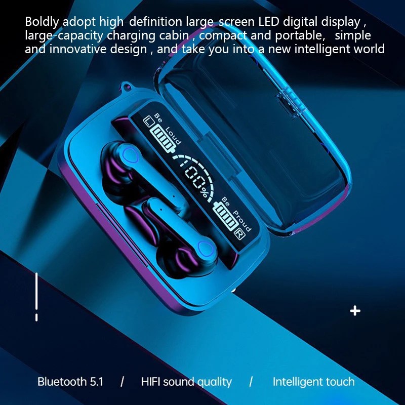 M19 TWS Wireless Bluetooth Earbuds ‚Äì Noise-Cancelling Gaming Headset with Mic & Power Bank Case