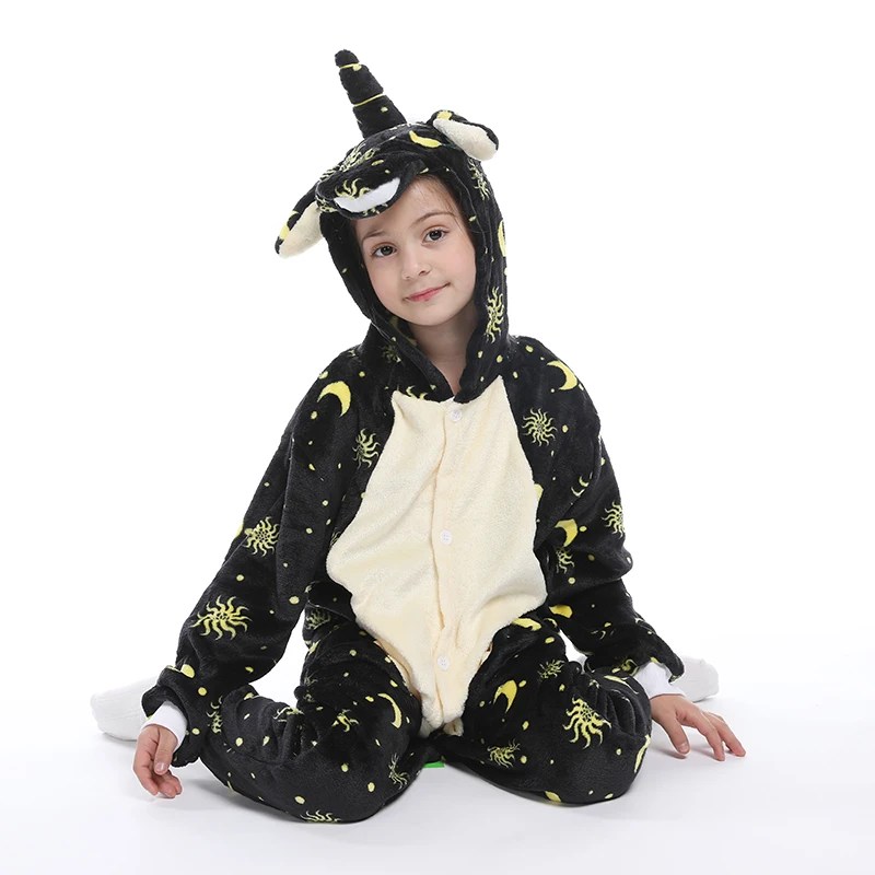 Hb51fff06c39d43dc9f04a4cfb8091d29N.webp Kigurumi Children’s Animal Pajamas | Unicorn, Panda, Cat Winter Flannel Pajamas