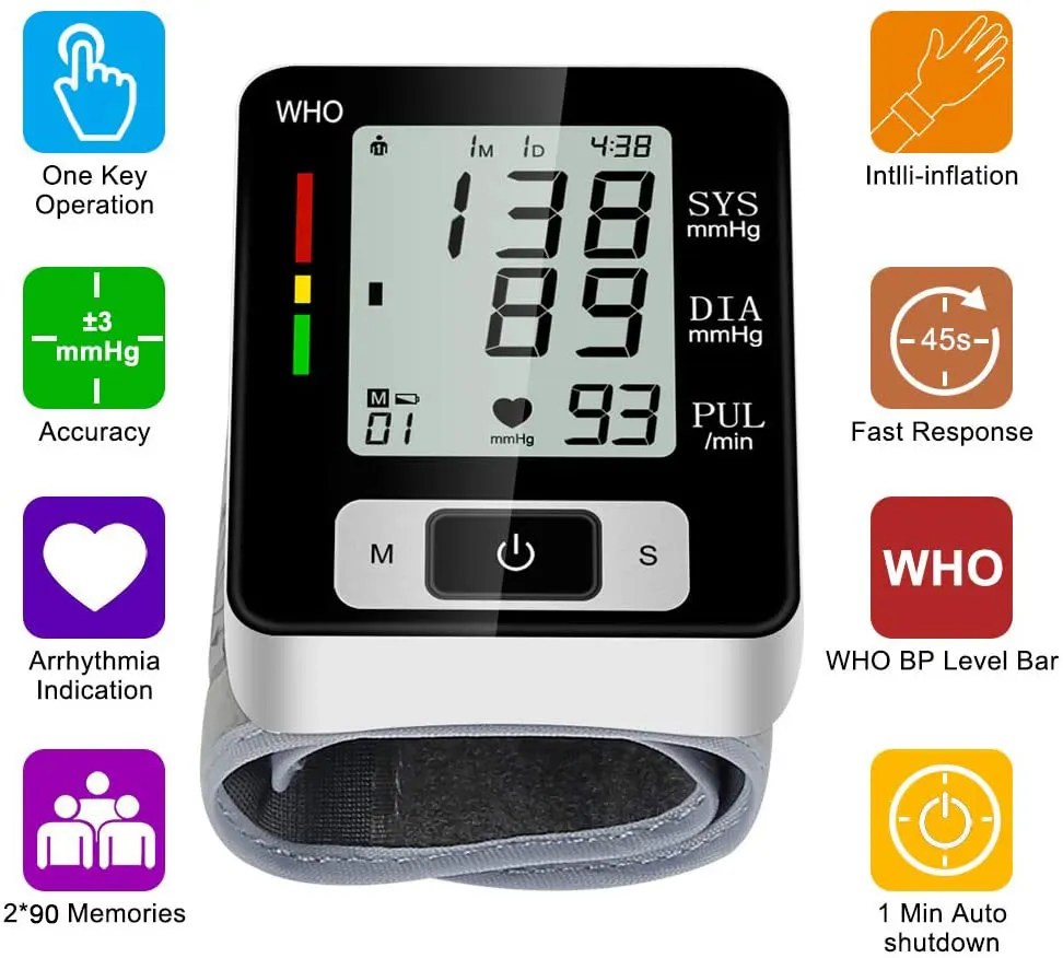 Digital Wrist Blood Pressure Monitor ‚Äì High-Accuracy Electronic Sphygmomanometer with Cuff