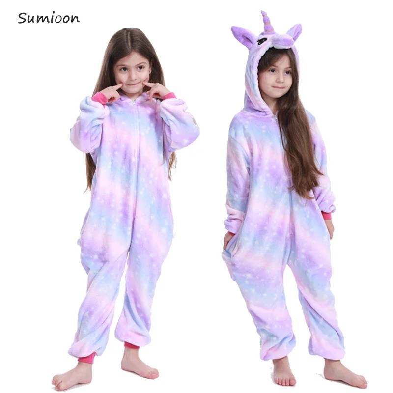 Kigurumi Children‚Äôs Animal Pajamas | Unicorn, Panda, Cat Winter Flannel Pajamas