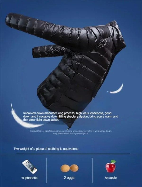 S7a78c7a9f4e54af6a07207b1e2236a69B.webp Ultra-Light Waterproof White Duck Down Jacket for Men | Casual & Portable Outdoor Winter Coat