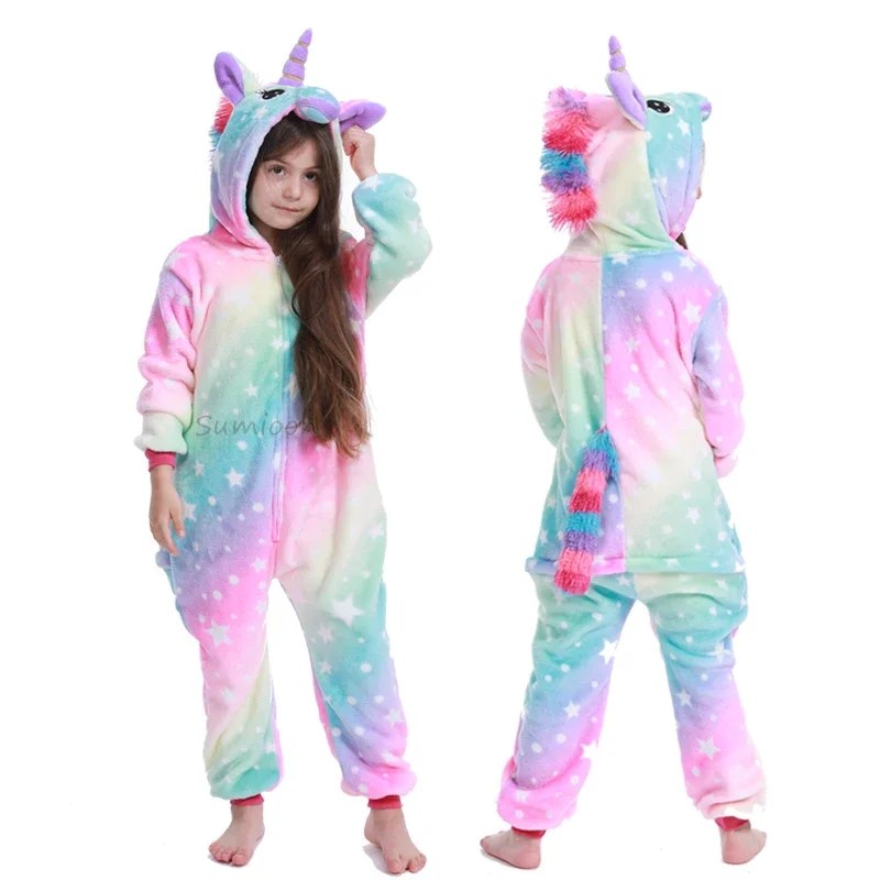 Kigurumi Children‚Äôs Animal Pajamas | Unicorn, Panda, Cat Winter Flannel Pajamas