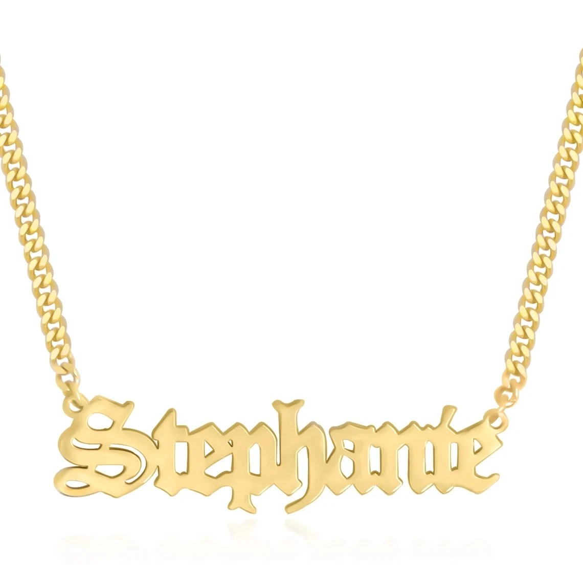 Personalized Name Necklace | 3mm Cuban Chain Stainless Steel Pendant for Men & Women