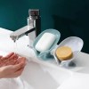 2pcs Leaf Shape Drain Soap Holder | Suction Cup Tray for Shower, Kitchen & Bathroom