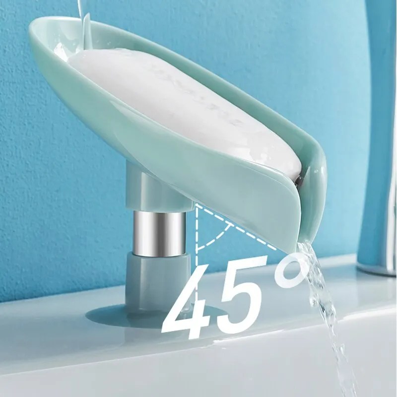 2pcs Leaf Shape Drain Soap Holder | Suction Cup Tray for Shower, Kitchen & Bathroom