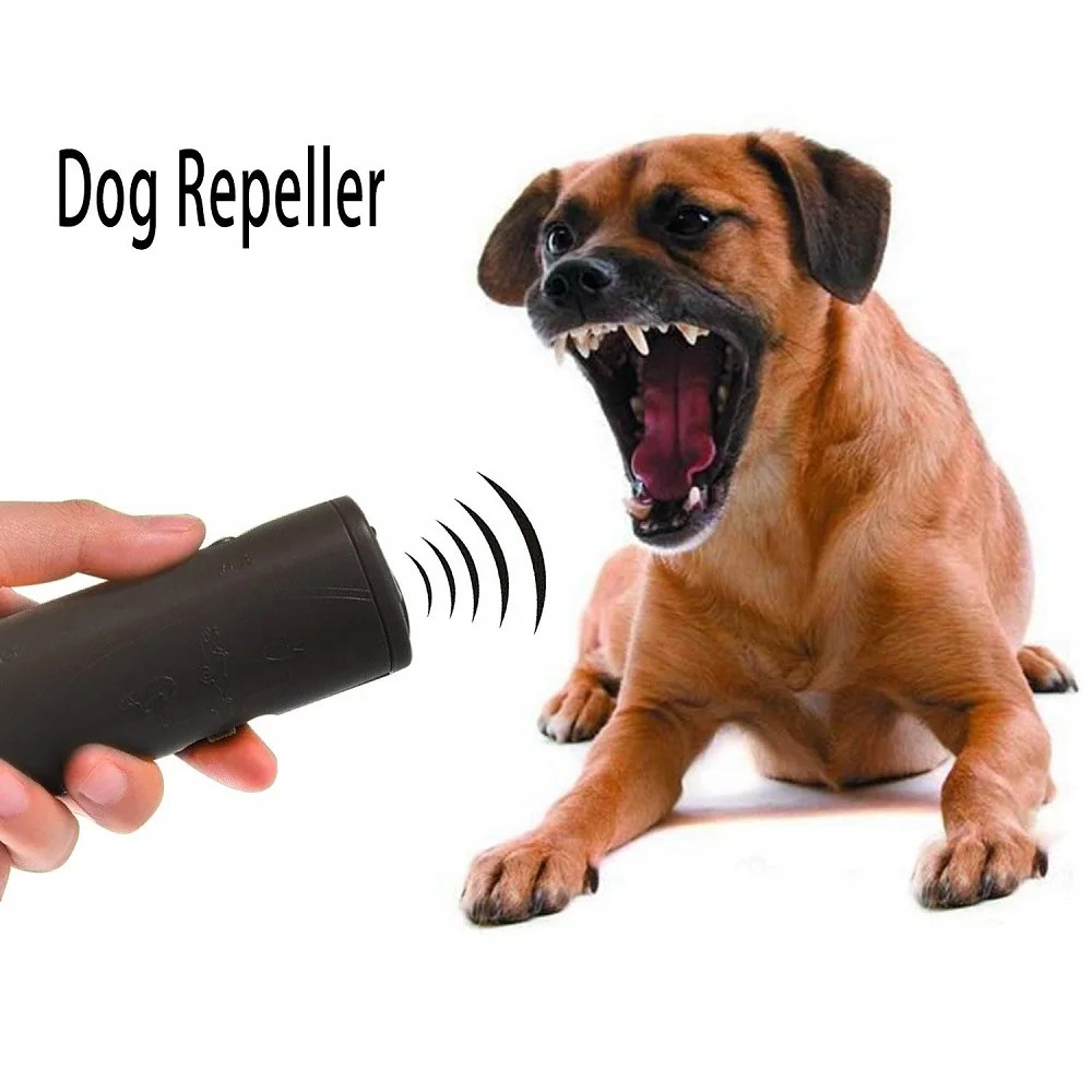 3-in-1 Ultrasonic Dog Repeller & Trainer - Anti-Bark Device with Flashlight for Outdoor Training