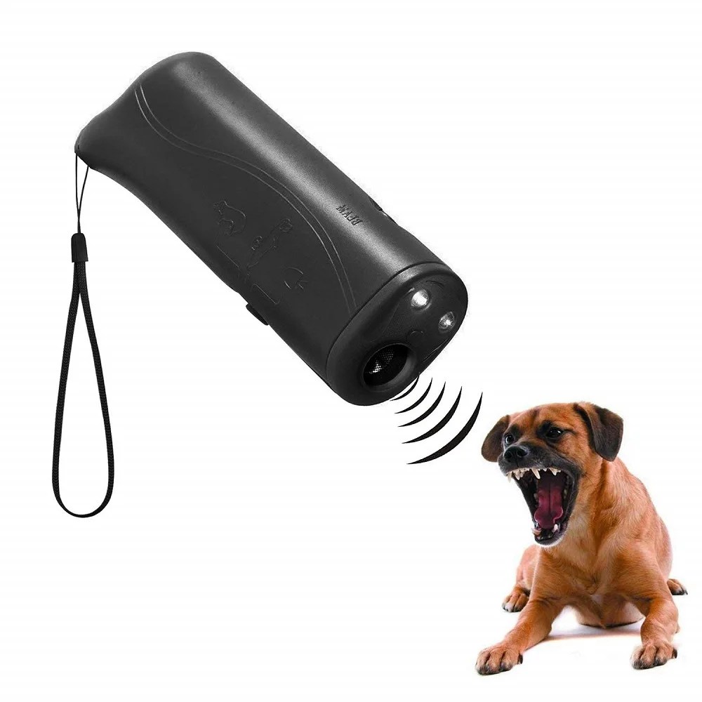3-in-1 Ultrasonic Dog Repeller & Trainer - Anti-Bark Device with Flashlight for Outdoor Training