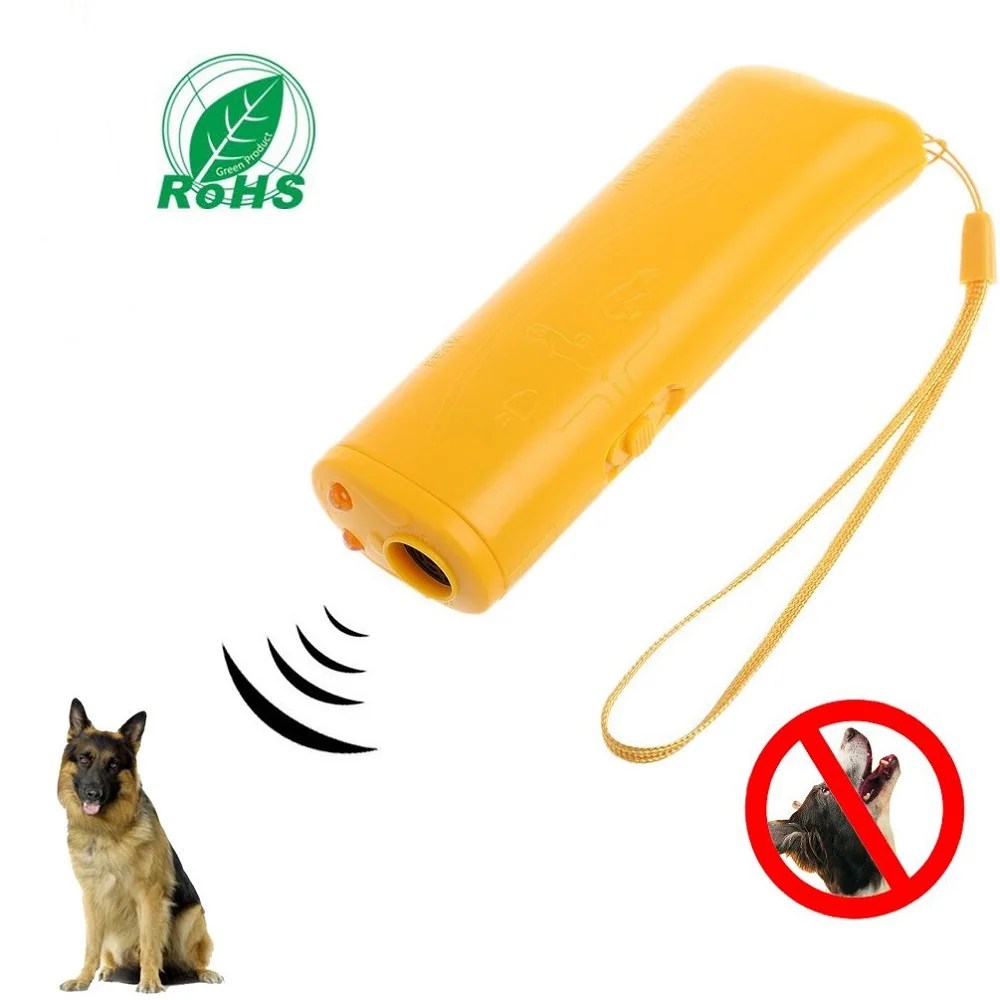 3-in-1 Ultrasonic Dog Repeller & Trainer - Anti-Bark Device with Flashlight for Outdoor Training