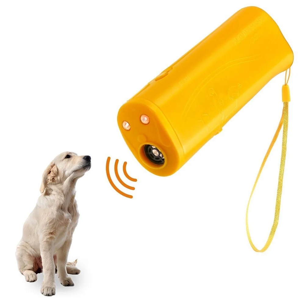 3-in-1 Ultrasonic Dog Repeller & Trainer - Anti-Bark Device with Flashlight for Outdoor Training