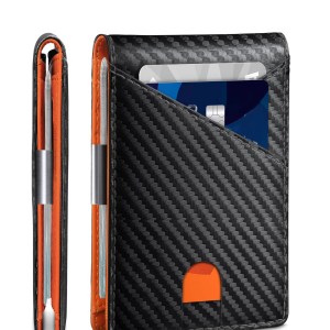 Minimalist Men’s RFID Wallet – Slim Bifold, 12 Card Anti-Theft Holder