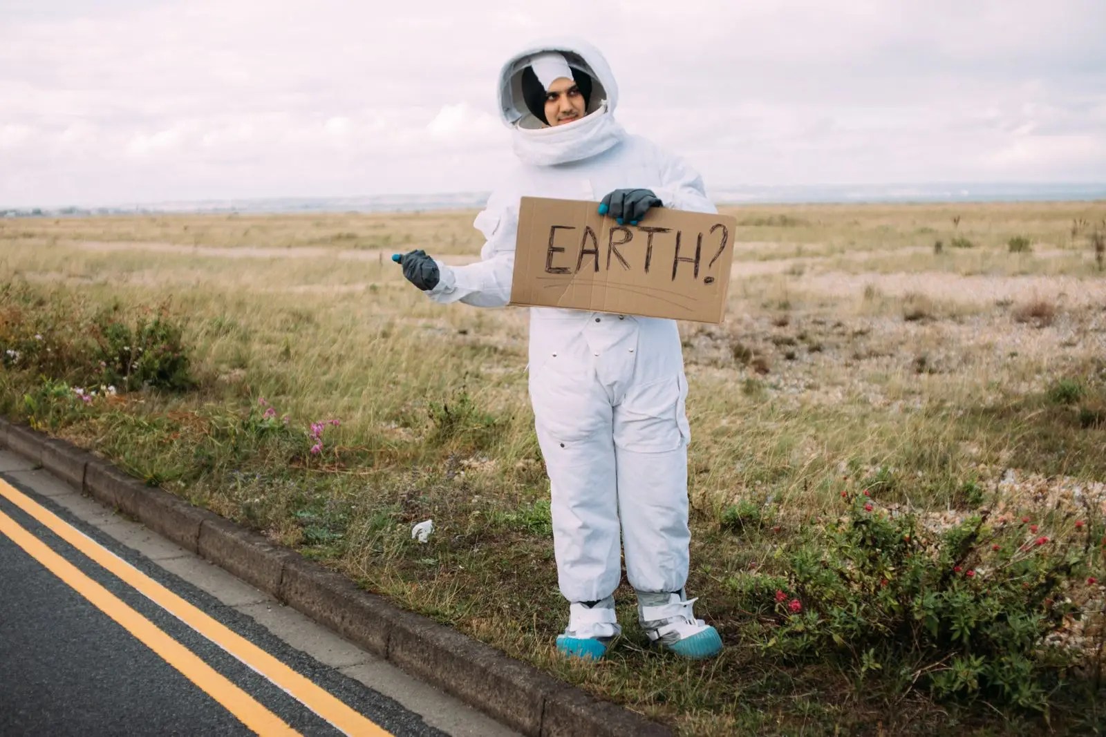 A lone astronaut figure symbolising isolation and survival mode