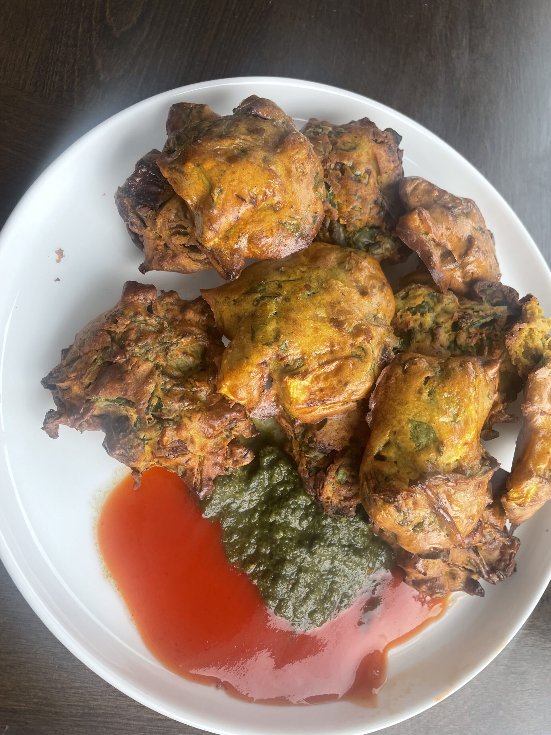 Air fry Palak , Onion Pakora