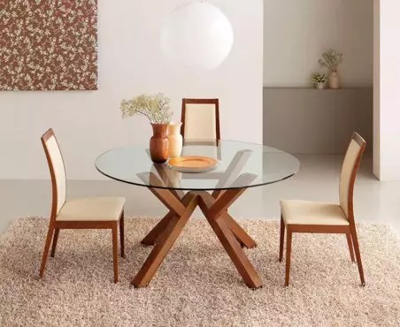 Comedor Circular 4 Sillas Valencia Madera Viva