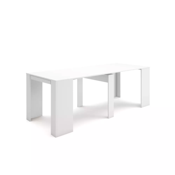 Mesa Consola extensible, 58/222x90x77cm, Blanco - Muebles de salón modernos