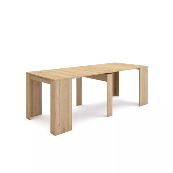 Mesa Consola extensible, 58/222x90x77cm, Roble - Muebles de salón modernos