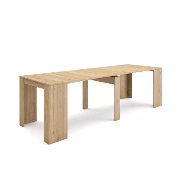 Mesa Consola extensible, 58/262x90x77cm, Roble - Muebles de salón modernos