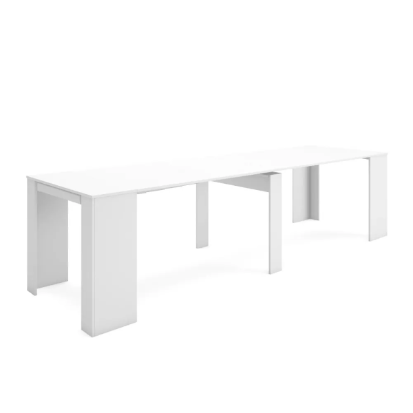 Mesa Consola extensible, 58/302x90x77cm, Blanco - Muebles de salón modernos